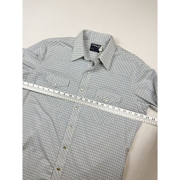 Wrangler Vintage Western Pearl Snap‎ Button Up Shirt Size 16-1/2 x 33 Made USA - Picture 8 of 11